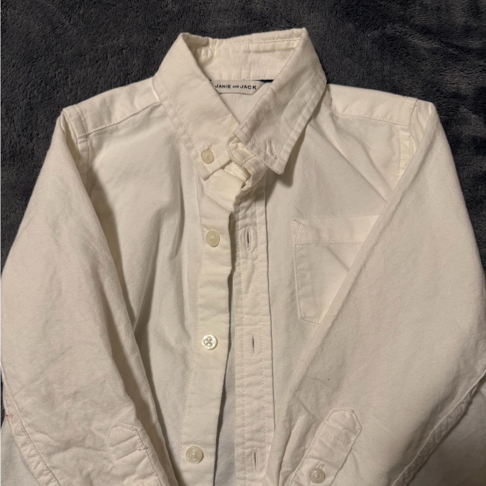 Janie and Jack Cream Button Down Shirt